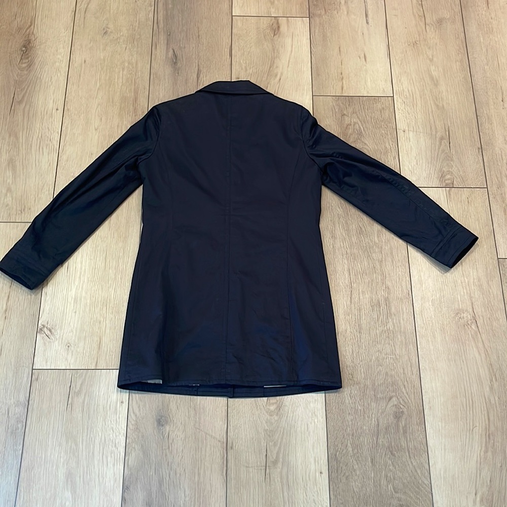 EUC COACH Vintage Black Knee Length Sateen Walking Coat Size S - Picture 2 of 5